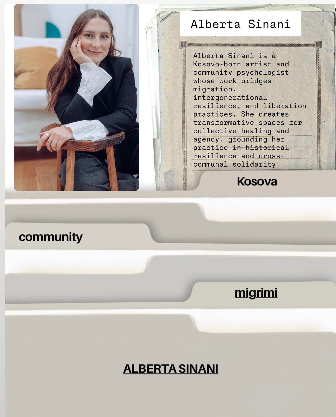 Alberta Sinani — Kosovo-born artist and community psychologist